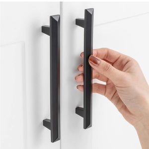 ASKANO Black Beveled 5 Inch Hole Centers Pack of 10, Solid Hardware for Drawer